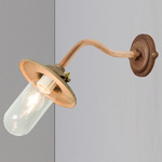 7685 Canted Outdoor Wall Light - Sandblasted Bronze / Clear