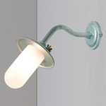 7685 Canted Outdoor Wall Light - Galvanized Silver / Frosted