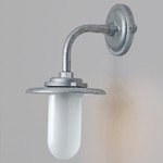 7685 Right Angle Outdoor Wall Light - Galvanized Silver / Frosted