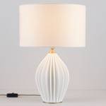 Fin Queen / King Table Lamp - Natural / Ivory