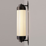 Pillar Offset Wall Sconce - Weathered Brass / Clear