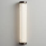 Pillar Extra Narrow Wall Sconce - Weathered Brass / Clear