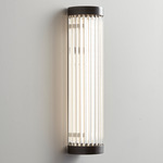 Pillar Extra Narrow Wall Sconce - Weathered Brass / Clear