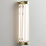 Pillar Extra Narrow Wall Sconce - Polished Brass / Clear