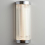 Pillar Wide Wall Sconce - Chrome / Clear