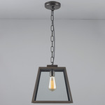 Quad Damp Pendant - Weathered Brass / Clear
