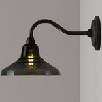 Glass School Wall Sconce - Weathered Brass / Anthracite