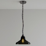 Davey School Pendant - Weathered Brass / Anthracite