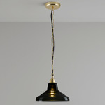 Davey School Pendant - Brass / Anthracite