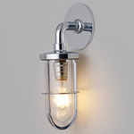 Weatherproof Ships Outdoor Wall Sconce - Chrome / Clear
