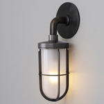 Weatherproof Ships Outdoor Wall Sconce - Weathered Brass / Frosted