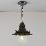 Ships Decklight Pendant - Weathered Copper / Clear