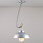 Shipyard Outdoor Pendant - Galvanized Silver / Frosted