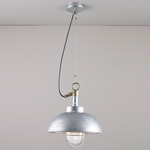 Shipyard Outdoor Pendant - Galvanized Silver / Clear