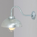 Shipyard Outdoor Wall Sconce - Galvanized Silver / Frosted