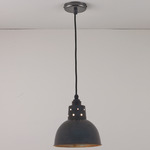 Spun Lamp Holder Pendant - Weathered Copper