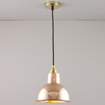 Spun Lamp Holder Pendant - Polished Copper