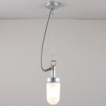 Well Indoor / Outdoor Pendant - Galvanized / Frosted