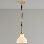 Glass York Pendant - Brass / Opal