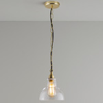 Glass York Pendant - Brass / Clear