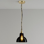 Glass York Pendant - Brass / Anthracite