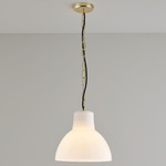 Glass York Pendant - Brass / Opal