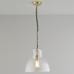 Glass York Pendant - Brass / Clear