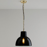 Glass York Pendant - Brass / Anthracite