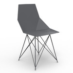 Faz Steel Chair - Set of 4 - Stainless Steel / Black