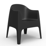 Solid Outdoor Armchair - Set of 4 - Black