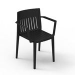 Spritz Outdoor Chair with Armrests - Set of 4 - Black