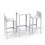 Spritz Outdoor Bar Table Stool Set - White