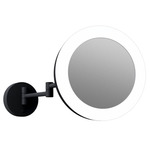 Glamour Wall Mount Makeup Mirror - Matte Black / Mirror