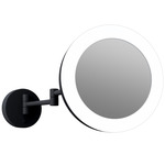 Glamour Wall Mount Makeup Mirror - Matte Black / Mirror