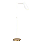 Tresa Task Floor Lamp - Burnished Brass / Matte White