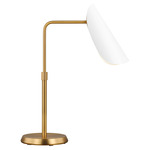 Tresa Task Table Lamp - Burnished Brass / Matte White