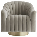 Springsteen Swivel Chair - Champagne / Flint Velvet