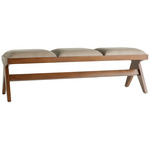 Luchesse Bench - Walnut / Morel Leather