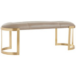 Jessica Bench - Antique Brass / Morel Leather