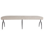 Bahati Bench - Blackened Iron / Natural Linen