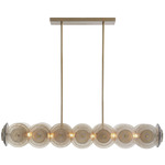 Kinlee Linear Chandelier - Antique Brass / Etched Glass