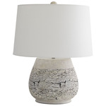 Kita Table Lamp - Charcoal / Off White Linen