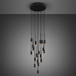 Exhaust Cascade Multi Light Pendant - Graphite / Brass