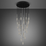 Exhaust Cascade Multi Light Pendant - Stone / Steel