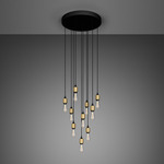 Heavy Metal Cascade Multi Light Pendant - Brass