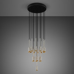 Exhaust Classic Multi Light Pendant - Stone / Brass