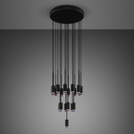 Exhaust Classic Multi Light Pendant - Graphite / Burnt Steel