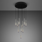 Exhaust Classic Multi Light Pendant - Stone / Burnt Steel