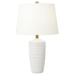 Waveland Table Lamp - Porous White / White Linen