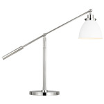 Wellfleet Dome Desk Lamp - Polished Nickel / Matte White